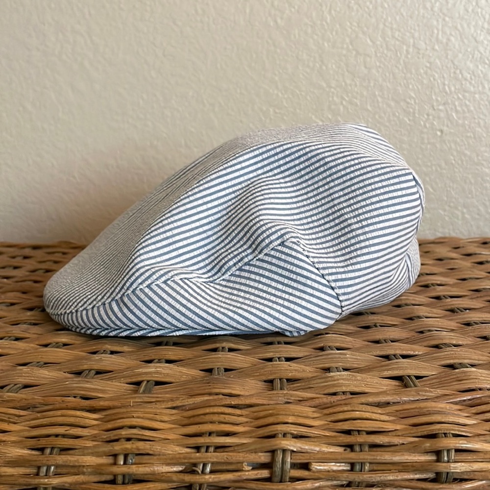 Vintage Mallory by Stetson seersucker newsboy cap